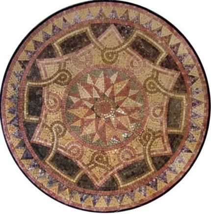 Circular Geometric Mosaic, Sabrina, 24"x24"