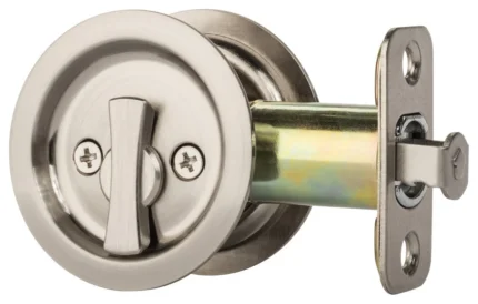 Citiloc Round Bed / Bath Privacy Pocket Door Latch Satin Nickel