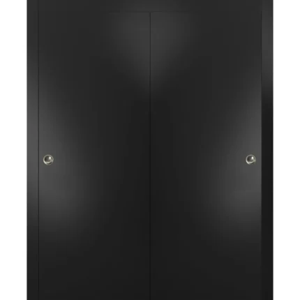 Closet Bypass Doors 60 x 80 & Hardware | Planum 0010 Black Matte | Hardware