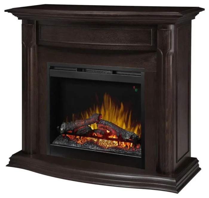 Colton Rectangular TV Stand with Crystal Fireplace for TV's up to 55 in Black - Image 1