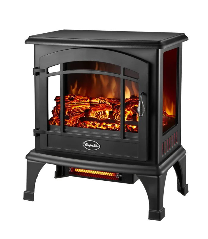 Comfort Glow Freestanding Electric Fireplace Stove Heater, Black - Image 1