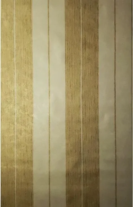 Contemporary Wallpaper Yellow Gold Metallic Textured Striped, 21 Inc X 33 Ft Rol