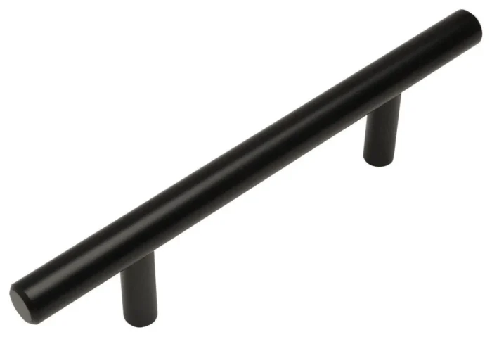 Cosmas 404-030FB Flat Black Slim Line Euro Style Cabinet Pull, 3" Hole Centers - Image 1