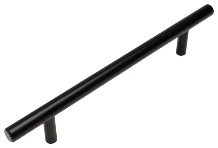 Cosmas 404-160FB Flat Black Slim Line Euro Style Cabinet Pull - Image 1