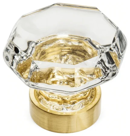 Cosmas 5268BB-C Brushed Brass & Clear Glass Cabinet Knob