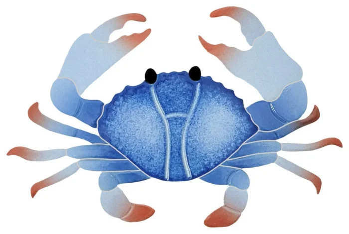 Crab Ceramic Swimming Pool Mosaic, Blue - Image 1