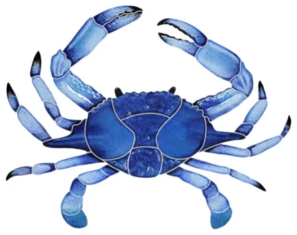 Crab Ceramic Swimming Pool Mosaic, Blue
