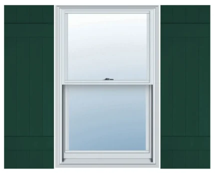Custom, Four Board Joined, Board-n-Batten Shutters, Midnight Green, 44"x14"