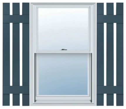 Custom, Three Board Spaced, Board-n-Batten Shutters, Classic Blue, 32"x12"