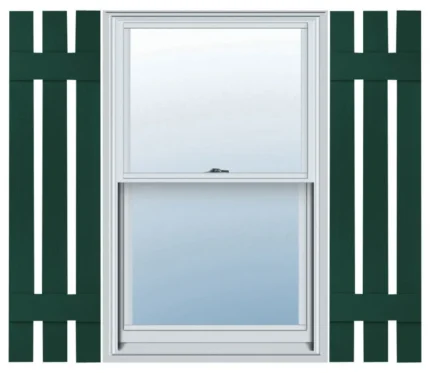 Custom, Three Board Spaced, Board-n-Batten Shutters, Midnight Green, 36"x12"