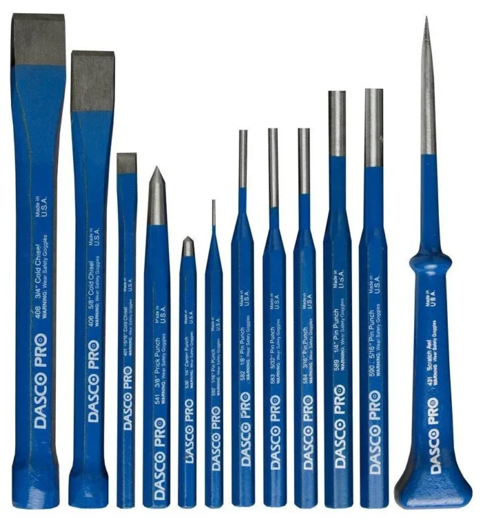 Dasco Pro 88 Punch and Chisel Kit, High Carbon Steel, 12-Piece - Image 1