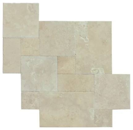 Denizli Beige Travertine Tile Antique Pattern, Brushed and Chiseled- 20 boxes