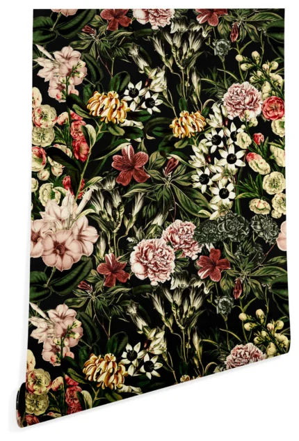 Deny Designs Marta Barragan Camarasa Dark Bloom I Wallpaper, Black, 2'x4'