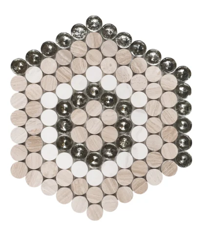 Designer Hexagon Imagination Mosaic, Midland, Sample