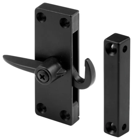 Die-Cast Black Right-Hand Sliding Screen Door Latch