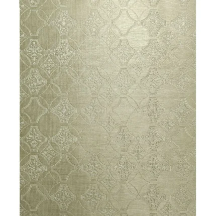 Distressed brass gold metallic lattice damask faux grasscloth textured Wallpaper, 11'' X 8.5'' Sample