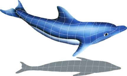 Dolphin in the Sun with Shadow B Ceramic Swimming Pool Mosaic 26"x42"