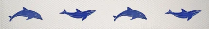 Dolphins Step Markers Ceramic Swimming Pool Mosaic 3"x24", Blue