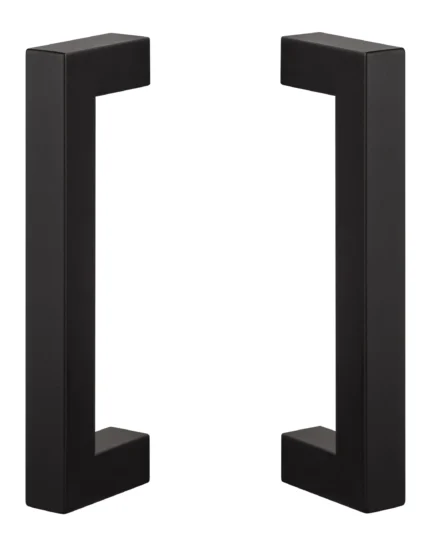 Double Sided Square Barn Door Handle, Flat Black