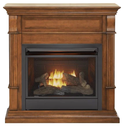 Duluth Forge Dual Fuel Ventless Gas Fireplace, 26,000 BTU, Remote, Apple Spice