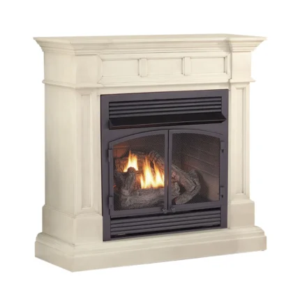 Duluth Forge Dual Fuel Ventless Gas Fireplace, 32,000 BTU, Remote, Antique White
