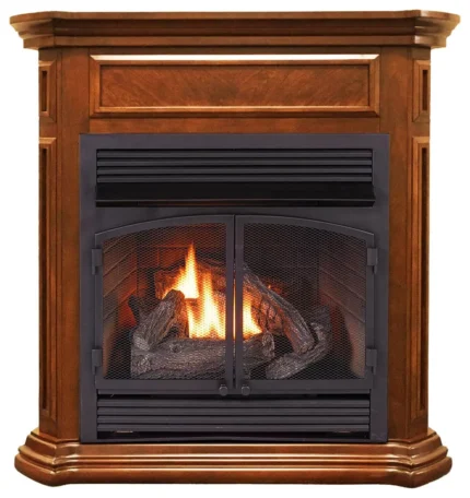 Duluth Forge Dual Fuel Ventless Gas Fireplace, 32,000 BTU, T-Stat, Apple Spice