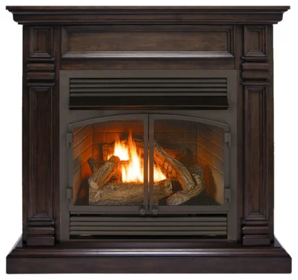 Duluth Forge Dual Fuel Ventless Gas Fireplace, 32,000 BTU, T-Stat, Chocolate