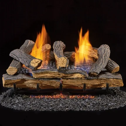 Duluth Forge Ventless Dual Fuel Gas Log Set, 24" 33,000 BTU, T-Stat