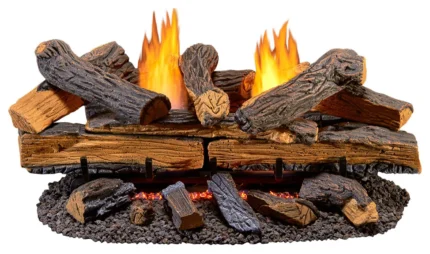 Duluth Forge Ventless Dual Fuel Gas Log Set, 30" 33,000 BTU, Remote