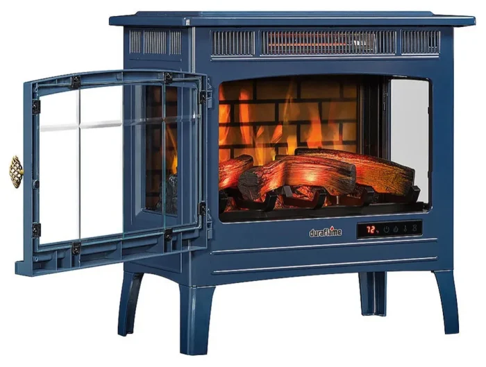 Duraflame 3D Navy Infrared Electric Fireplace Stove with Remote Control - Image 1