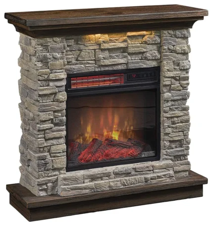 Duraflame Austin Infrared Electric Fireplace Mantel Package in Stone