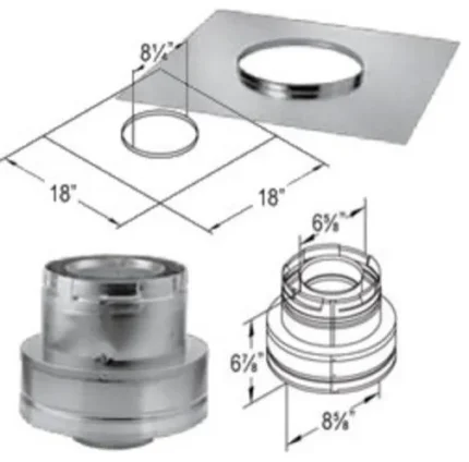 DuraVent 46DVA-KCT 4" x 6-5/8" Inner Diameter - DirectVent Pro - Galvanized