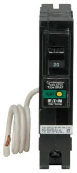 Eaton BRN115AF Combo Arc Fault Circuit Breaker, Type BR-1, 1-Pole, 15A