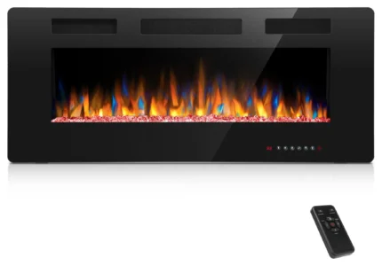 Electric Fireplace Recessed 3.86" Ultra Thin Insert, 50"