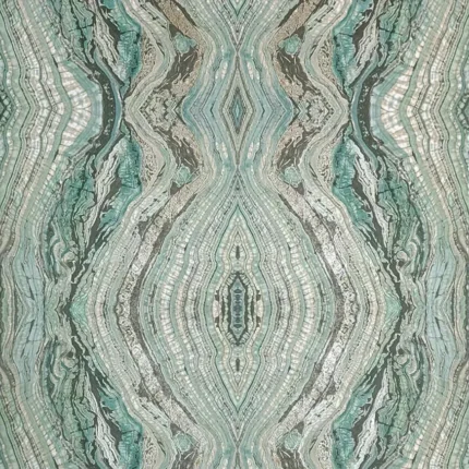 Emerald teal green Kaleidoscope faux marble mineral stone Wallpaper , 8.5" X 11" Sample