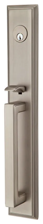 Emtek Melrose Entry Handle Set With Norwich Knob, Pewter Finish