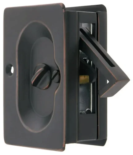 Emtek Privacy Pocket Door Lock With Polished Chrome Finish