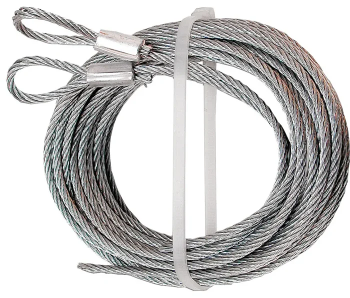 Extension Spring Cable Set, 5/32"x14 ft., Galvanized Carbon Steel, 2Pack - Image 1