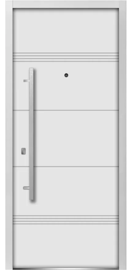 Exterior Prehung Door / Deux 1705 White Enamel, Left in