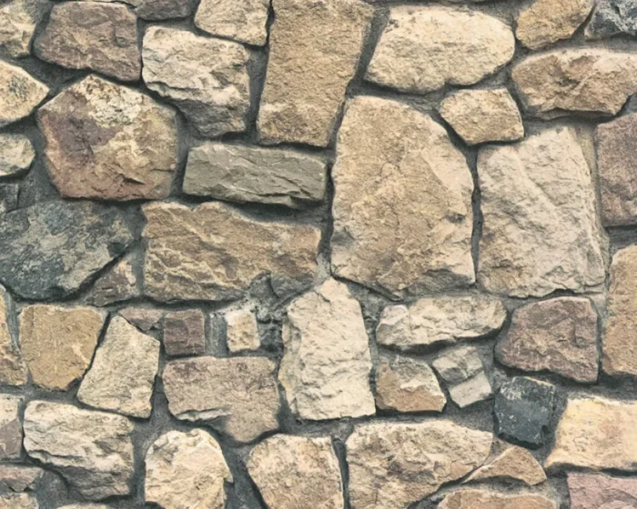 Faux Textured Wallpaper Stones, Brown Orange Gray, One Roll - Image 1