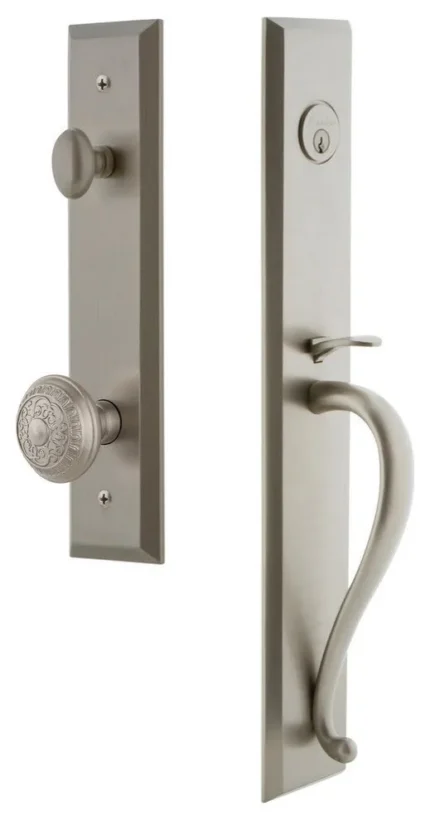 Fifth Avenue 1-Piece Dummy Handleset, S Grip and Windsor Knob, 849673
