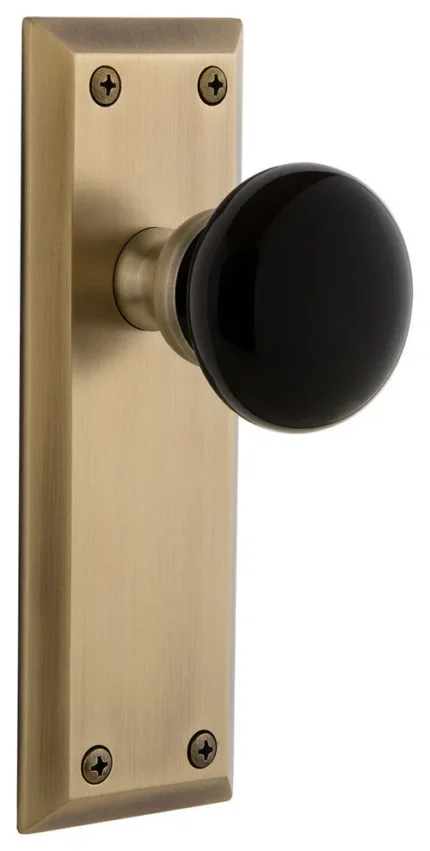 Fifth Avenue Plate Passage Coventry Knob, Vintage Brass, 852517