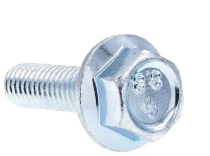 Flange Bolts, Class 8.8 Metric M6-1.0 X 20MM Zinc Plated Steel 25PK