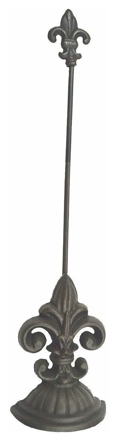 Fleur-De-Lis Door Stop, Antique Black Rod