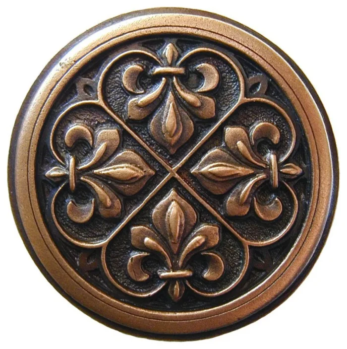 Fleur-de-Lis Knob, Antique-Style Copper - Image 1