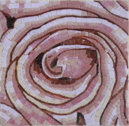 Floral Mosaic Art, The Pink Rose, 12"x12"