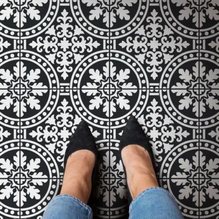 Florenza Tile Stencil - DIY Faux Italian Tiles - Cement Tile Stencils, Medium