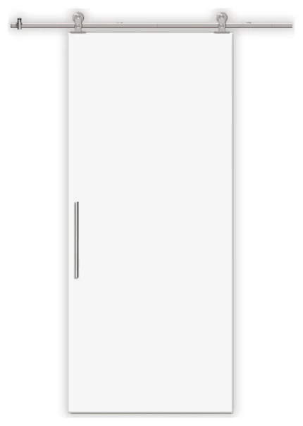 Flush barn door with CNC engraving designs different colors, hardware options., 30"x81"