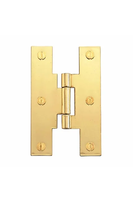 Flush Bright Solid Brass H Hinge Flush Brass 3"