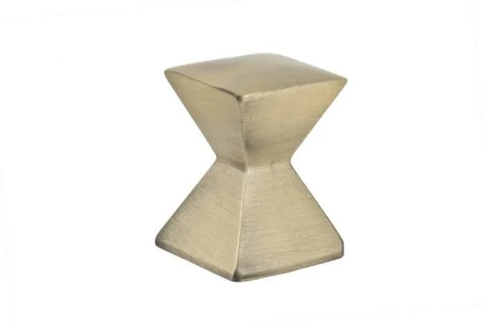"Forged 2" Large Square Knob 1-1/8", Antique Brass - Image 1